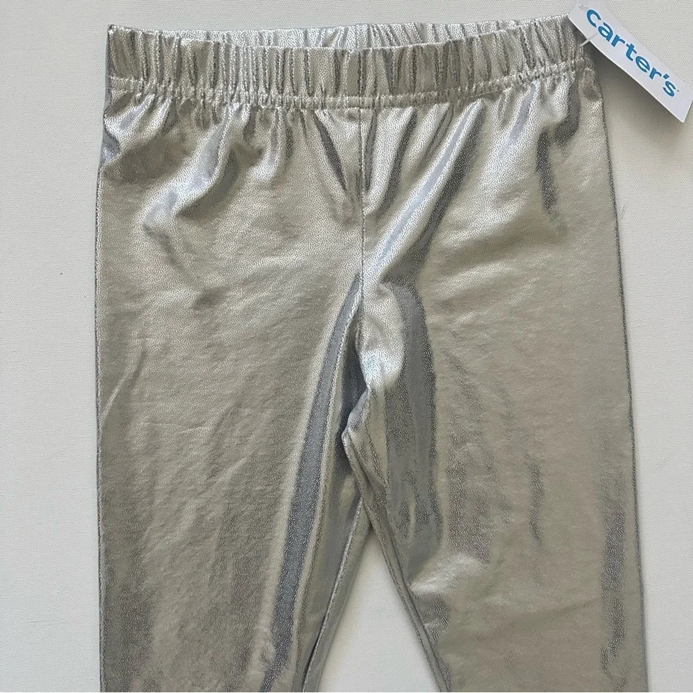Carter's Metallic Silver Kids Leggings Size 7